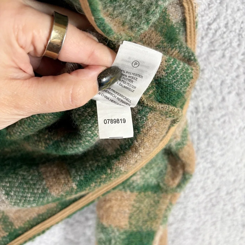House‎ of Harlow 1960 Plaid Cropped Shirt Jacket Green Tan Size XS Wool Blend